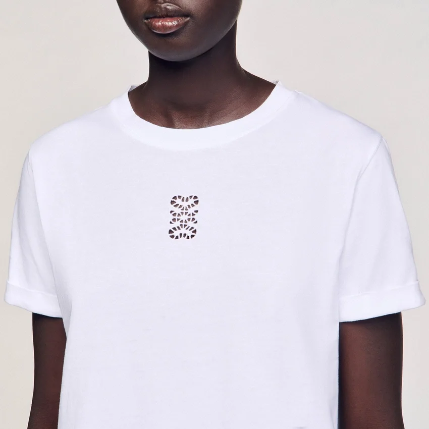 Cotton T-shirt with embroidery Cotton T-shirt with embroidery