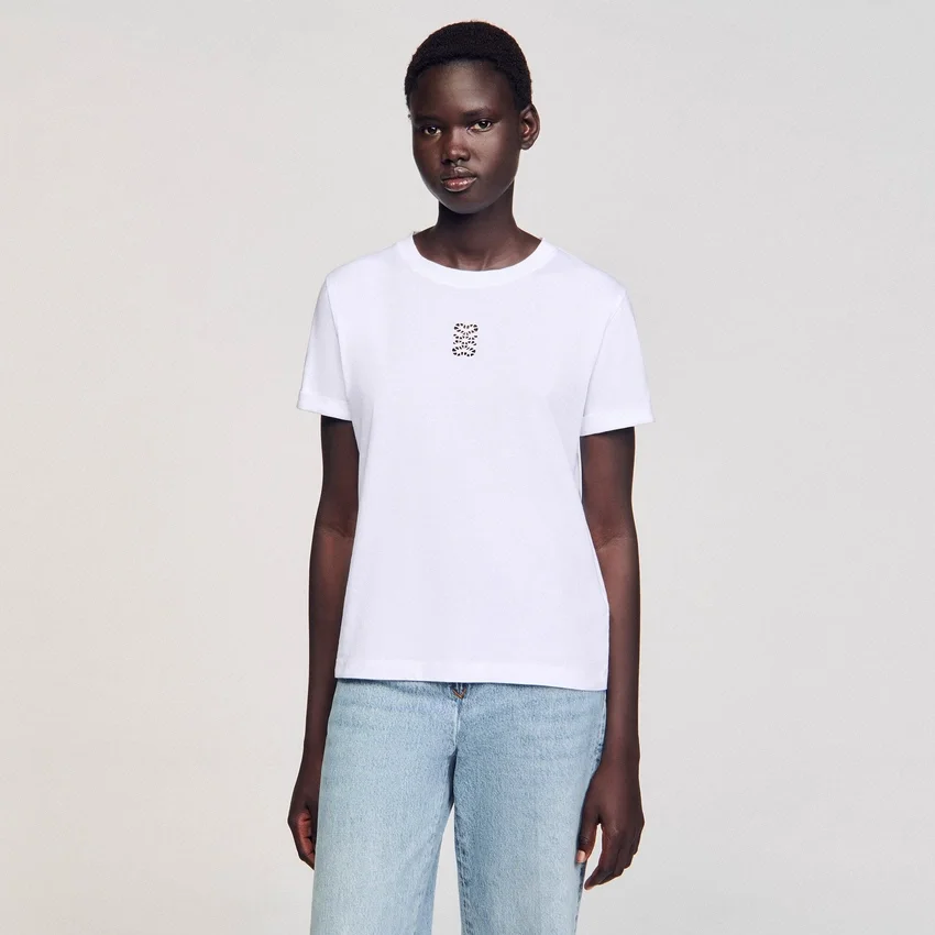 Cotton T-shirt with embroidery Cotton T-shirt with embroidery