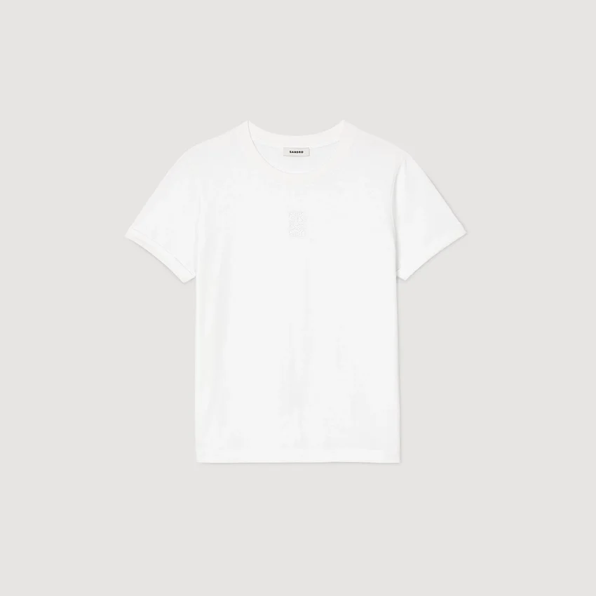 Cotton T-shirt with embroidery Cotton T-shirt with embroidery