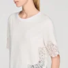 Cotton T-shirt with lace detail Cotton T-shirt with lace detail