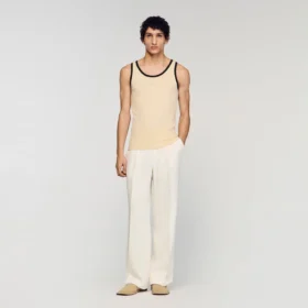 Cotton vest top with patch