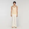 Cotton vest top with patch