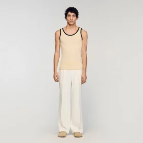 Cotton vest top with patch