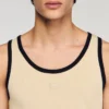 Cotton vest top with patch