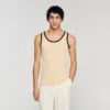 Cotton vest top with patch