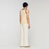 Cotton vest top with patch