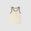 Cotton vest top with patch