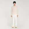 Crew-neck sweater in seed stitch