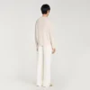 Crew-neck sweater in seed stitch