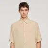 Crinkled-effect shirt with shark collar Crinkled-effect shirt with shark collar