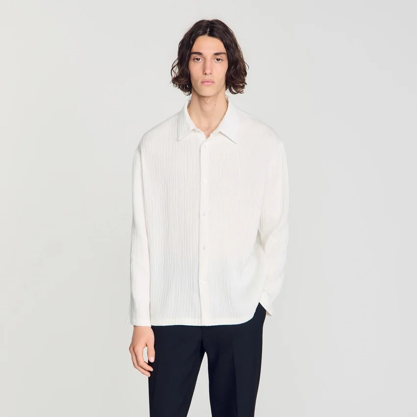 Crinkled loose-fit shirt Crinkled loose-fit shirt