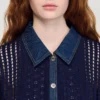 Crochet and denim top Crochet and denim top