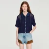 Crochet and denim top Crochet and denim top