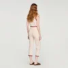 Crochet-look knit trousers