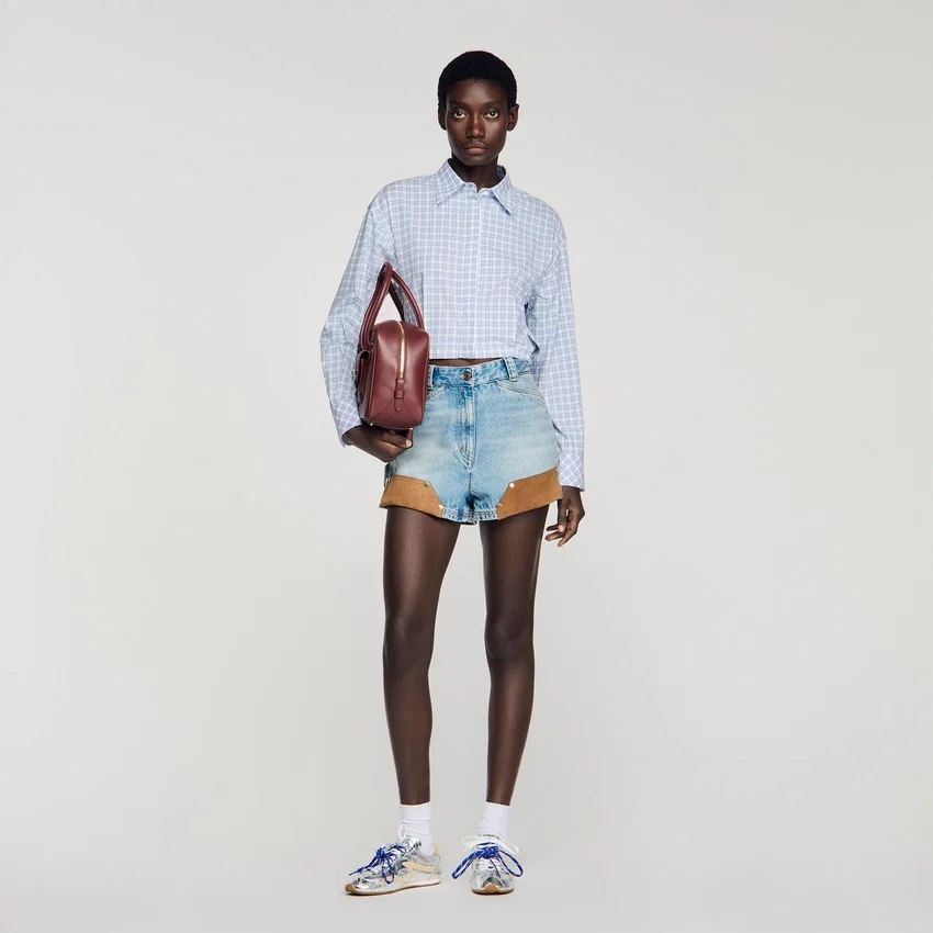 Cropped checked shirt Cropped checked shirt