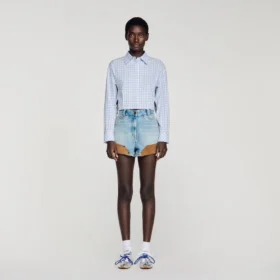 Cropped checked shirt
