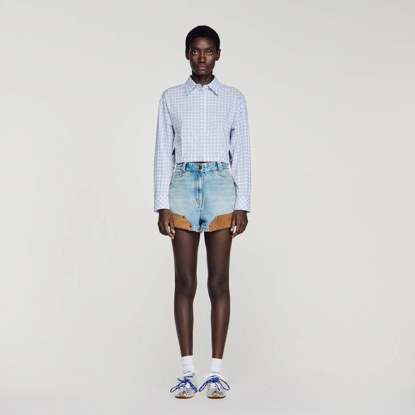 Cropped checked shirt Cropped checked shirt