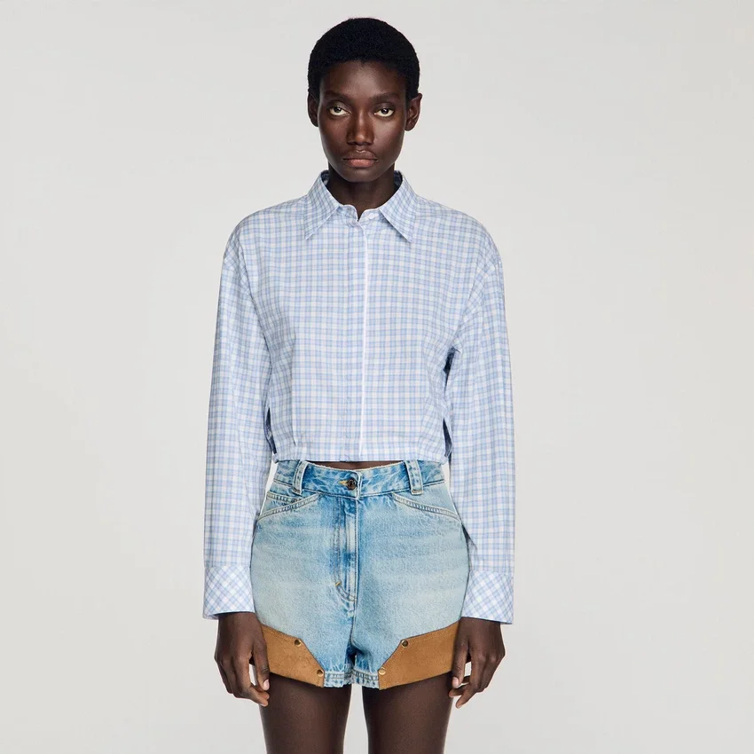 Cropped checked shirt Cropped checked shirt