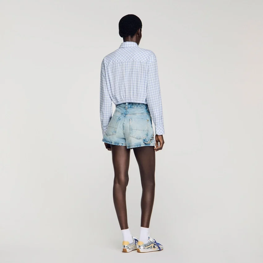 Cropped checked shirt Cropped checked shirt