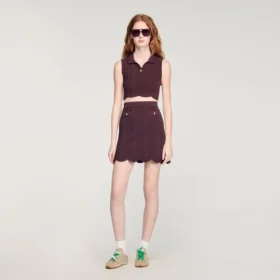 Cropped decorative knit top