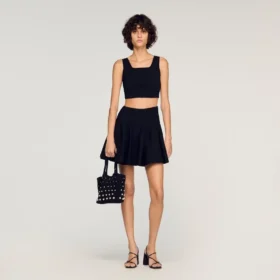 Cropped decorative knit top