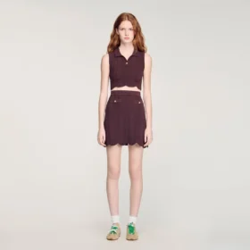 Cropped decorative knit top