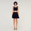 Cropped decorative knit top Cropped decorative knit top