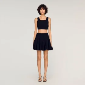 Cropped decorative knit top