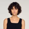 Cropped decorative knit top Cropped decorative knit top
