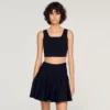 Cropped decorative knit top Cropped decorative knit top