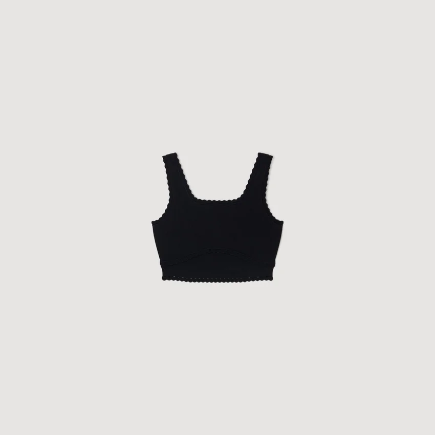 Cropped decorative knit top Cropped decorative knit top