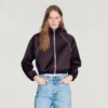 Cropped embroidered satin jacket Cropped embroidered satin jacket