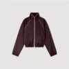 Cropped embroidered satin jacket Cropped embroidered satin jacket