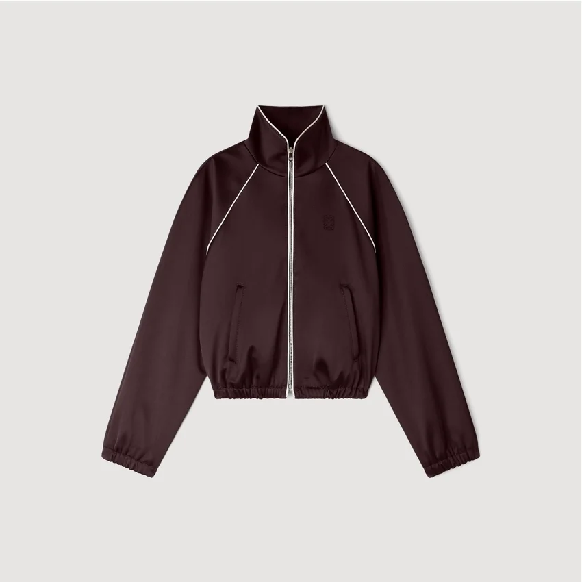 Cropped embroidered satin jacket Cropped embroidered satin jacket