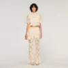 Cropped floral guipure shirt Cropped floral guipure shirt