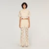 Cropped floral guipure shirt Cropped floral guipure shirt