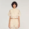 Cropped floral guipure shirt Cropped floral guipure shirt