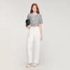 Cropped houndstooth tweed top Cropped houndstooth tweed top