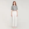 Cropped houndstooth tweed top Cropped houndstooth tweed top