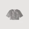Cropped houndstooth tweed top Cropped houndstooth tweed top