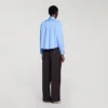 Cropped logo zip cotton shirt Cropped logo zip cotton shirt