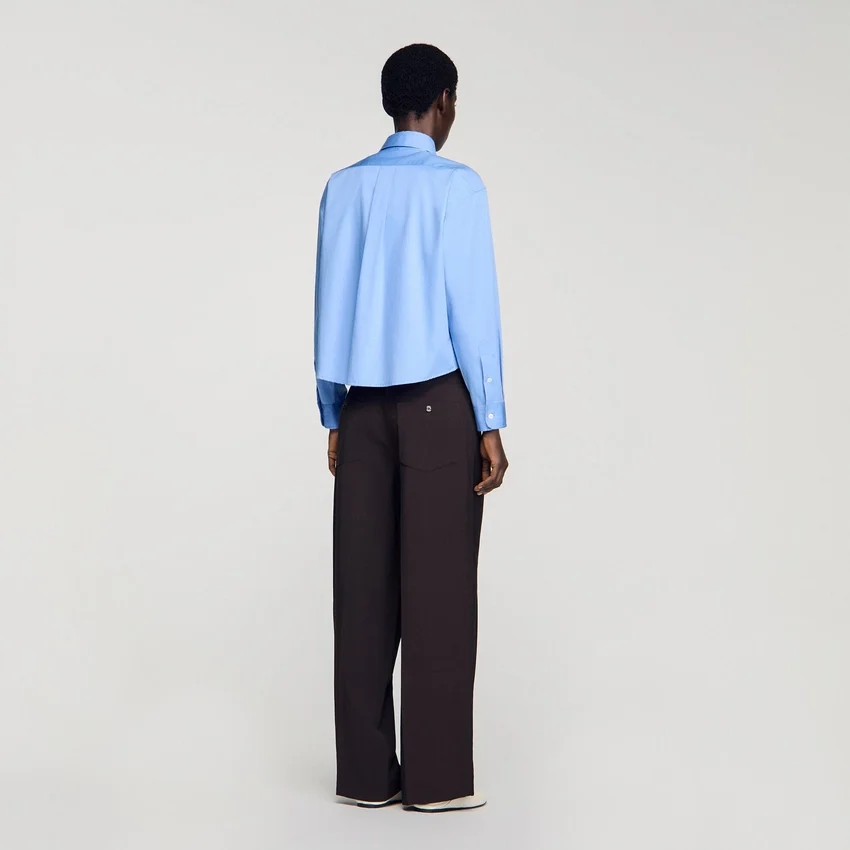 Cropped logo zip cotton shirt Cropped logo zip cotton shirt