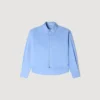 Cropped logo zip cotton shirt Cropped logo zip cotton shirt