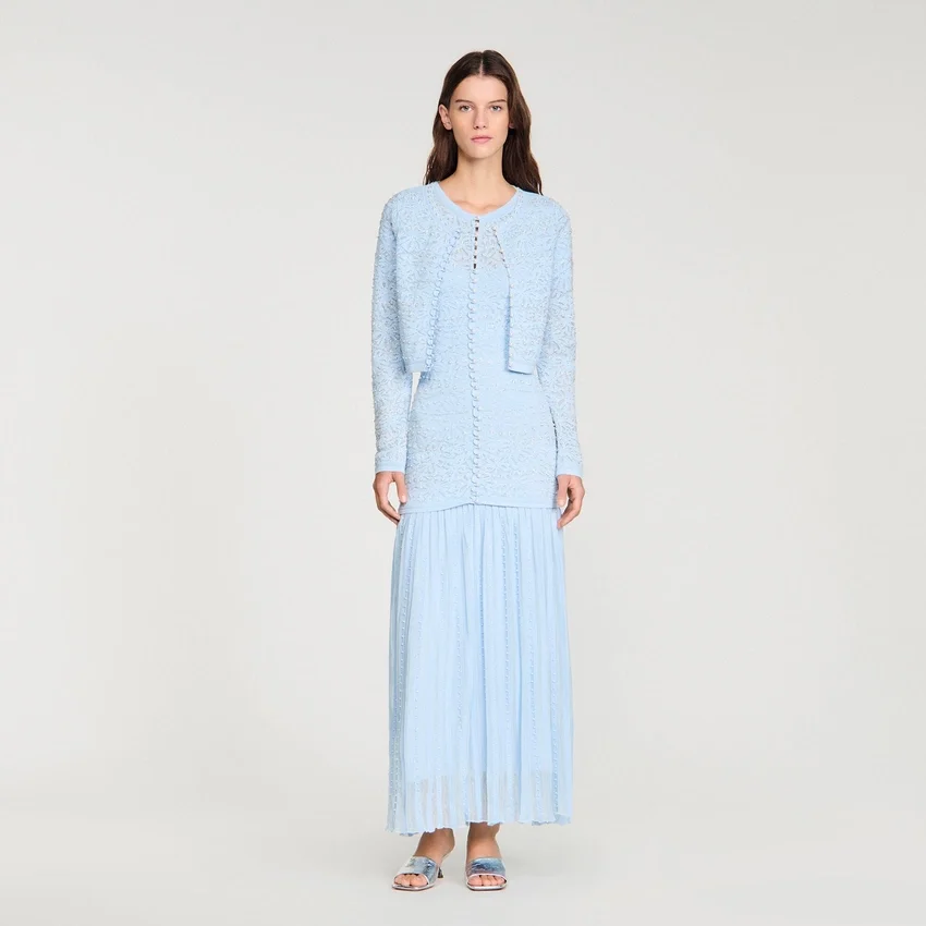 Cropped pearled cardigan Cropped pearled cardigan