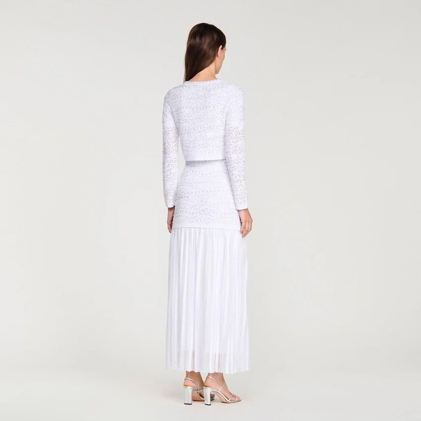 Cropped pearled cardigan Cropped pearled cardigan