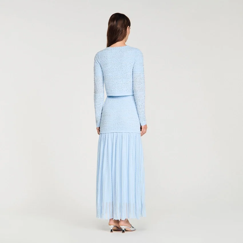 Cropped pearled cardigan Cropped pearled cardigan