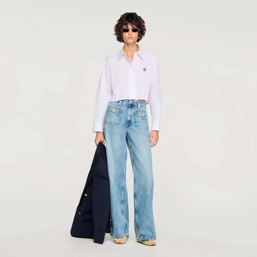 Cropped poplin shirt Cropped poplin shirt