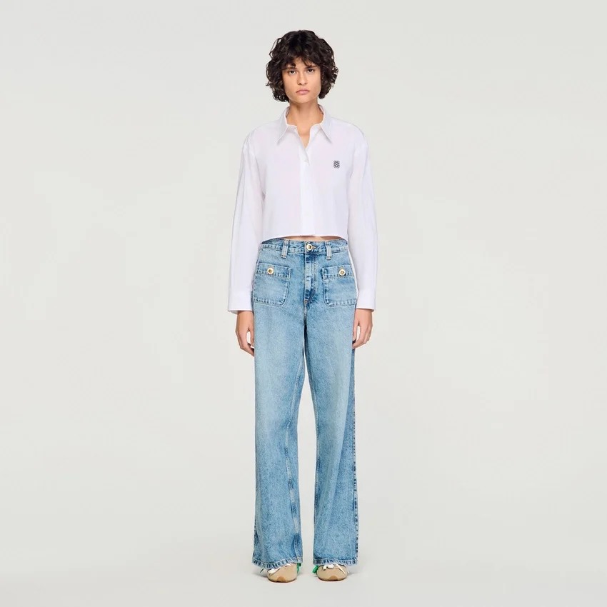 Cropped poplin shirt Cropped poplin shirt