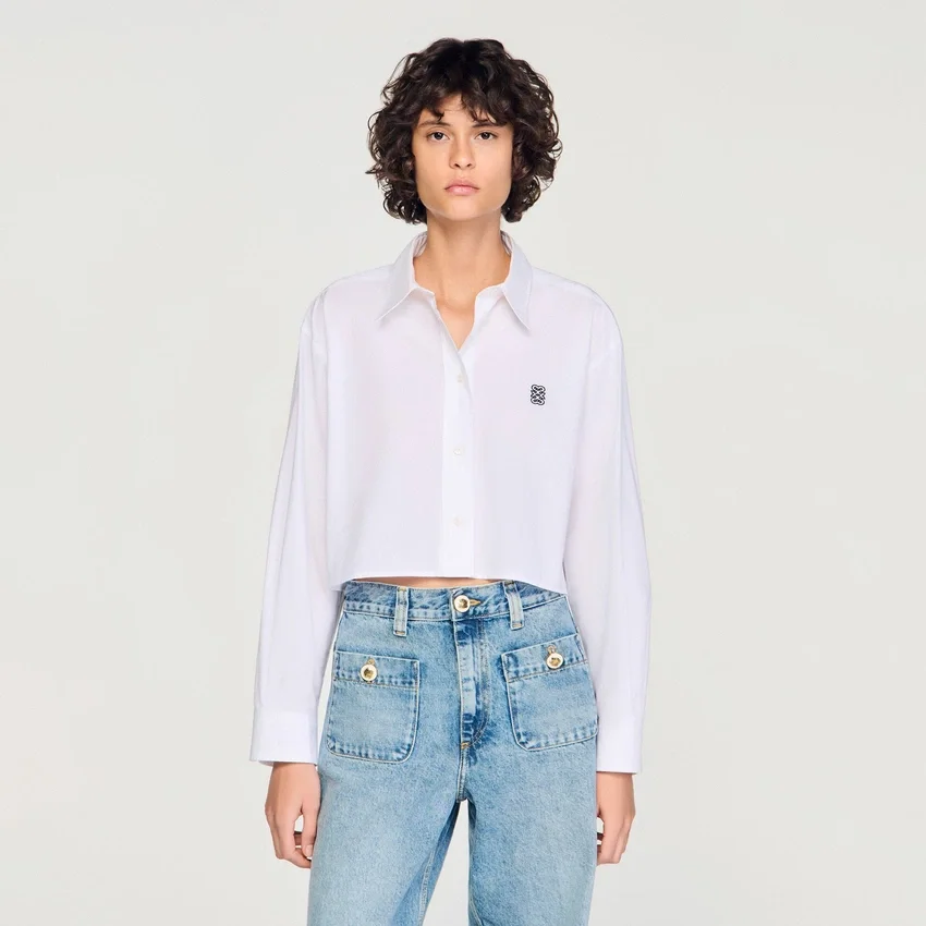 Cropped poplin shirt Cropped poplin shirt