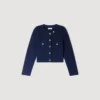 Cropped rib knit cardigan Cropped rib knit cardigan